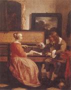 Gabriel Metsu A Man and a Woman Seated by a Virginal oil painting